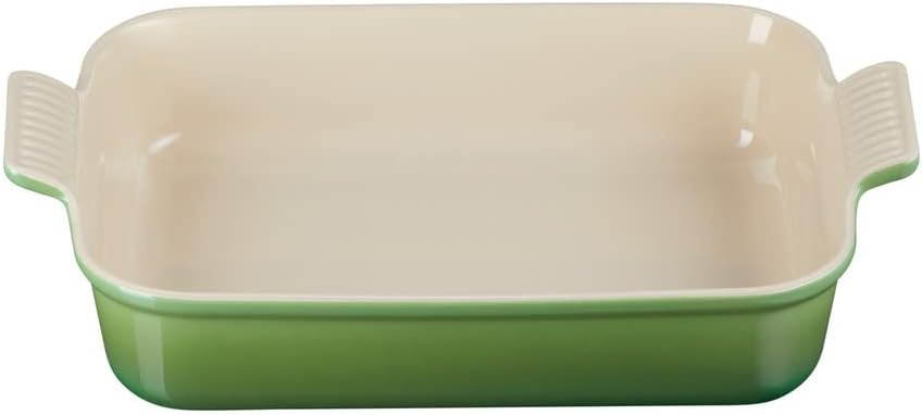 Le Creuset Rechteckige Auflaufform Tradition aus Steinzeug, 32 cm, 2.31 kg, Bamboo, 71102324080001 K