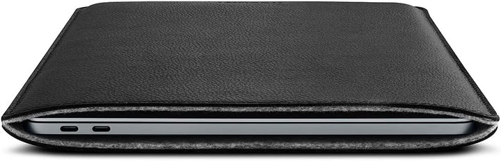 Woolnut Leder Sleeve Case Hülle Tasche für MacBook Pro 13 UNT Air 13/13.6 Zoll - Schwarz MacBook Pro