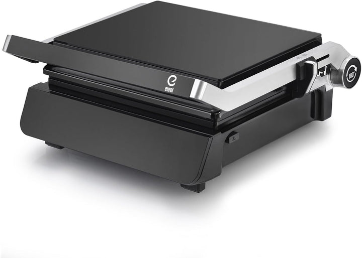 Eurel Kontaktgrill NG94 Elektrogrill 2000W | Panini Grill mit Smart Sensor, 180° aufklappbar, Garstu