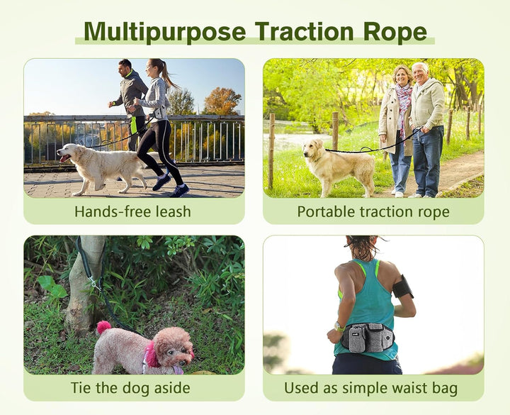 Pecute Joggingleine Hunde mit Bauchgurt, Laufgürtel Hundleine für Grosse und Mittelgrosse Hunde, Lei