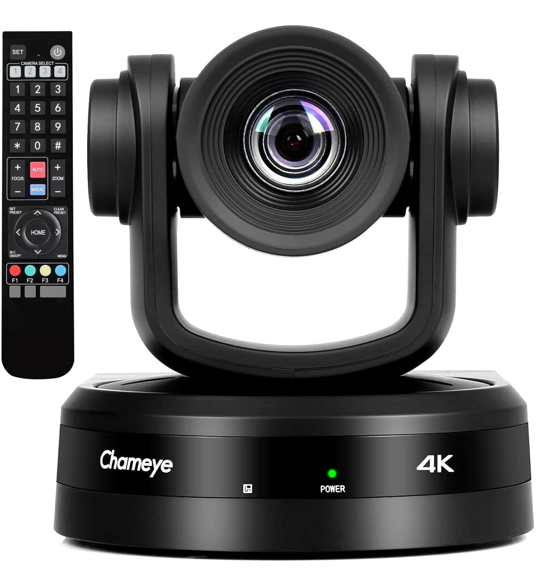 Chameye 4K PTZ Kamera mit KI-Auto-Tracking 10x Optischer Zoom, Konferenzkamera 4K mit HDMI, LAN(PoE)