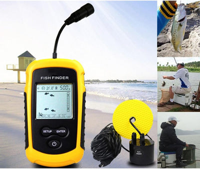A31DS Fischfinder 100m Tragbar Echolot Sonar Sensor LCD Alarm Fischfinder Fischortungsgerät Wireless