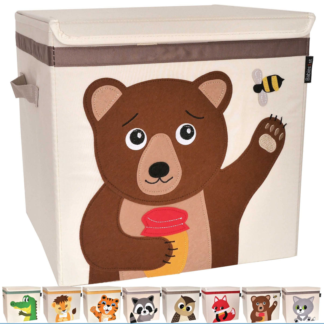 Babies1st Spielzeug Aufbewahrungsbox Kinder, mit Deckel 33x33x33 cm, Boxen für Kallax Regal, Spielze