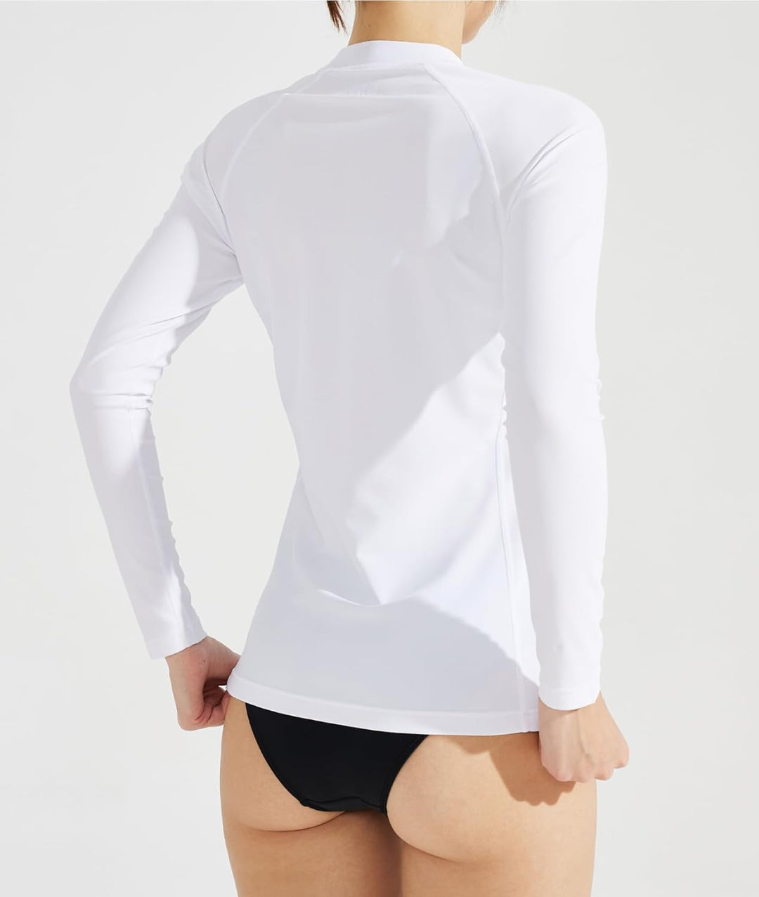 Damen Rash Guard Langarm Sonnenschutz Schnelltrocknend Badeshirt Surf Shirt Schwimmen Bademode L Wei