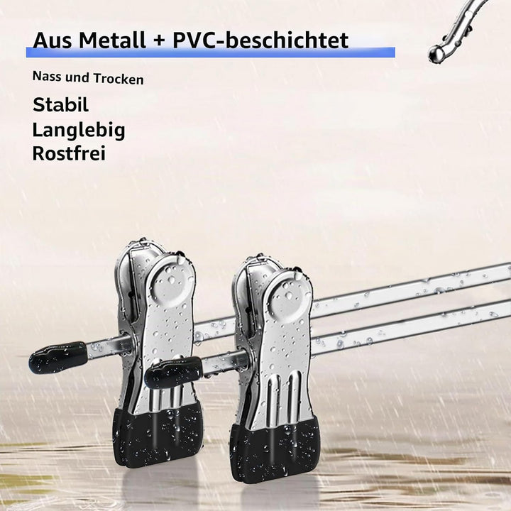 ABHENG 20 Stück Metall Hosenbügel, Anti-Rutsch Kleiderbügel, Platzsparend Rockbügel mit 360°Drehbar