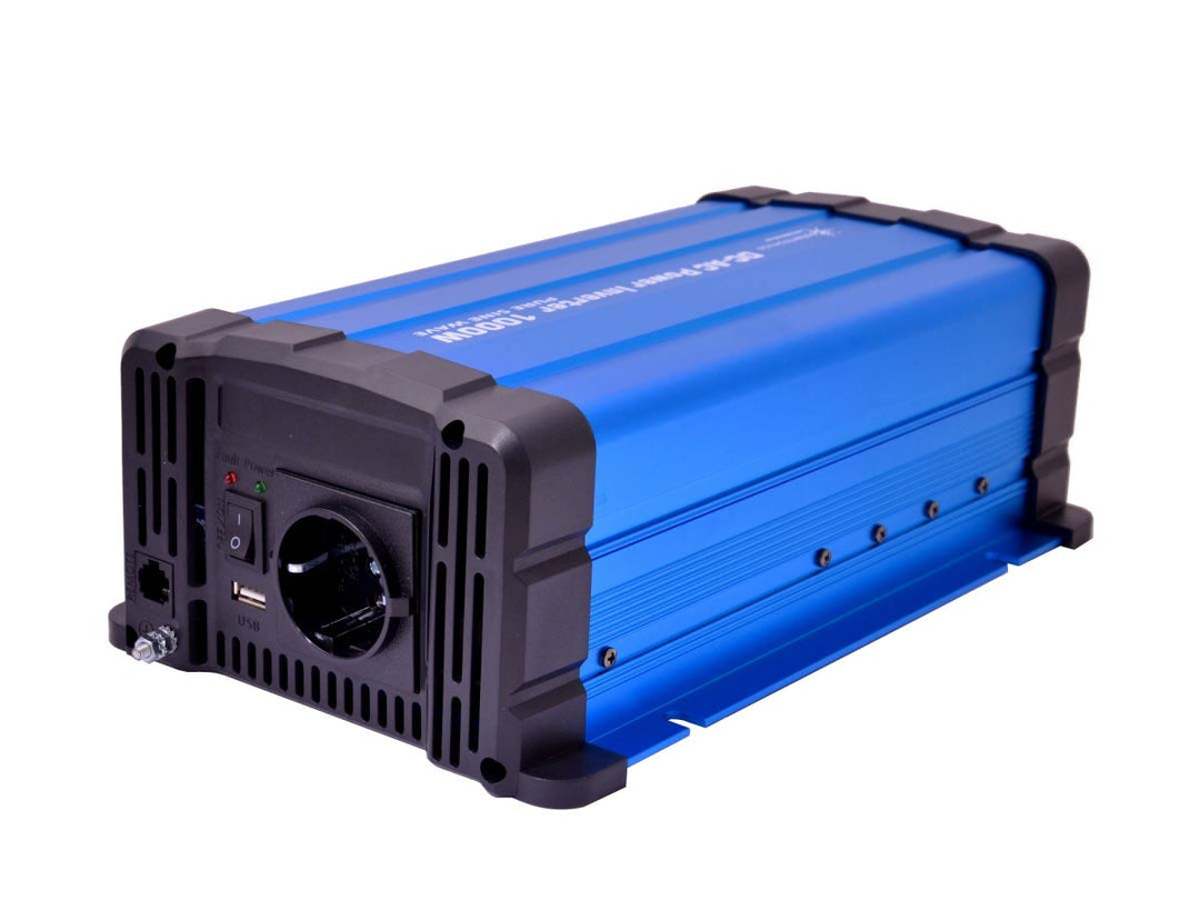 solartronics Spannungswandler FS1000DR 12V 1000 Watt Reiner Sinus BLAU Inverter Wechselrichter