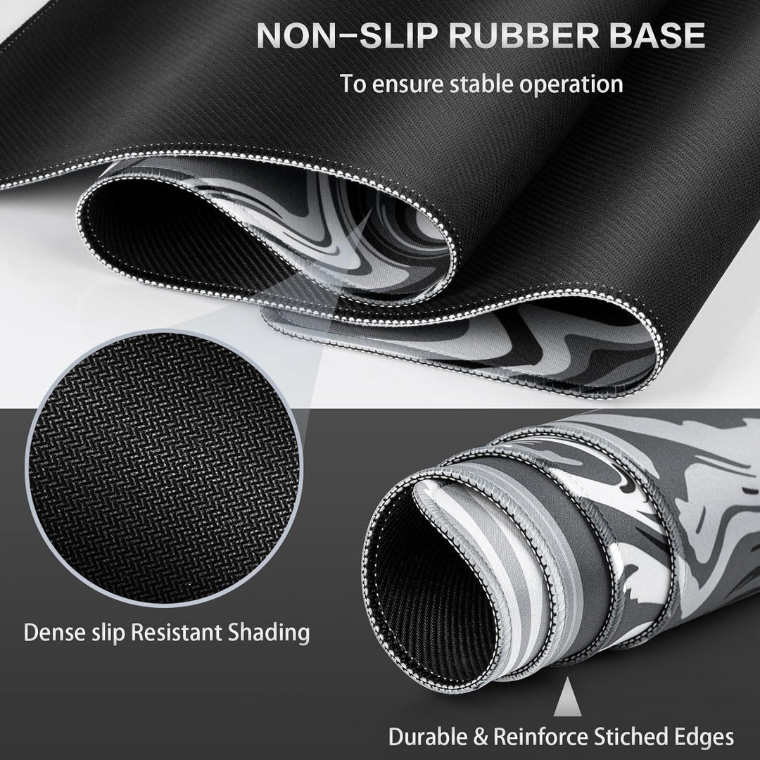 Abetcabe Gaming Mauspad XXL, Mousepad 900 x 400mm, Fluid Art Mauspad gross Vernähte Kanten WassXerdi