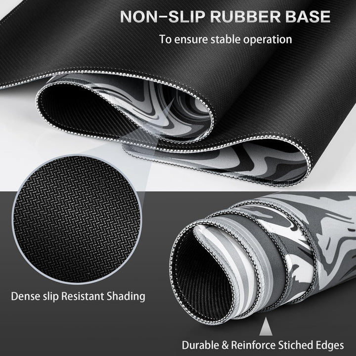 Abetcabe Gaming Mauspad XXL, Mousepad 900 x 400mm, Fluid Art Mauspad gross Vernähte Kanten WassXerdi