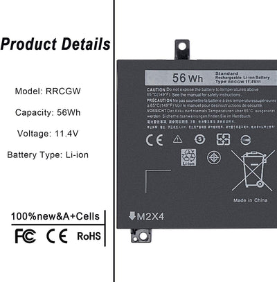 Ersatz RRCGW Laptop Akku kompatibel mit Dell M7R96 62MJV XPS 15 9550 Precision 5510[11,4V 56Wh]