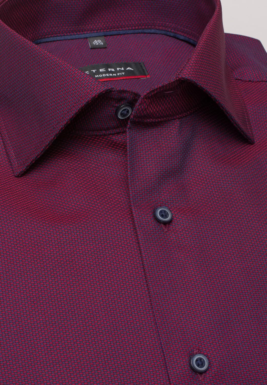 eterna Herren strukturiertes Baumwoll-Hemd MODERN FIT 1/1 rot 40_H_1/1