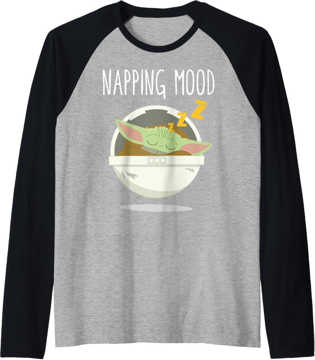 Star Wars Mandalorian The Child Cartoon Napping Mood Raglan