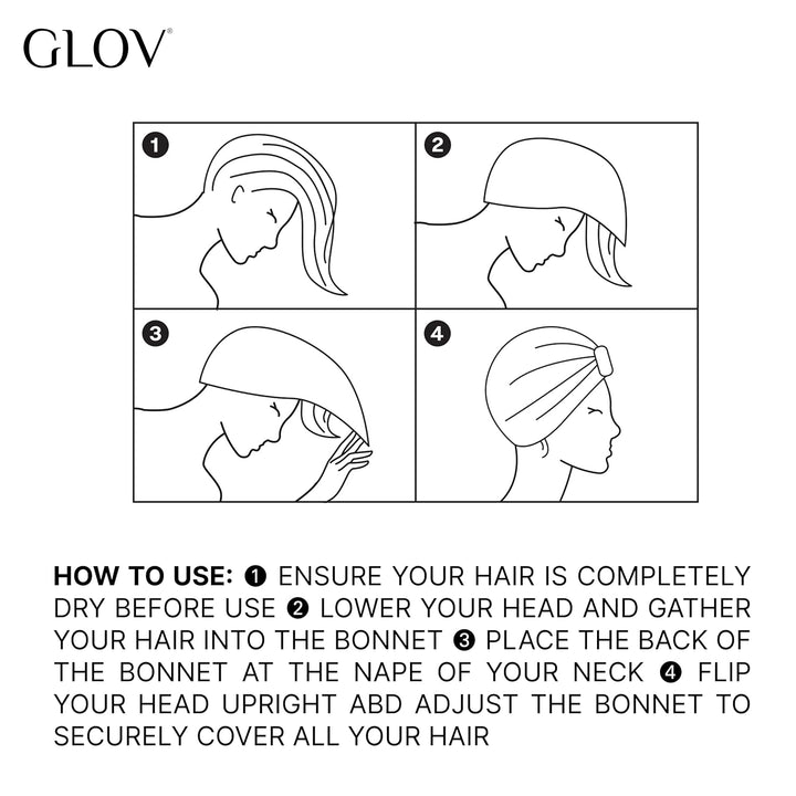 GLOV Glamouröse Satin Schlafmütze für Haarpflege Haarschutz Frizz Reduzieren Locken Bewahren Komfort