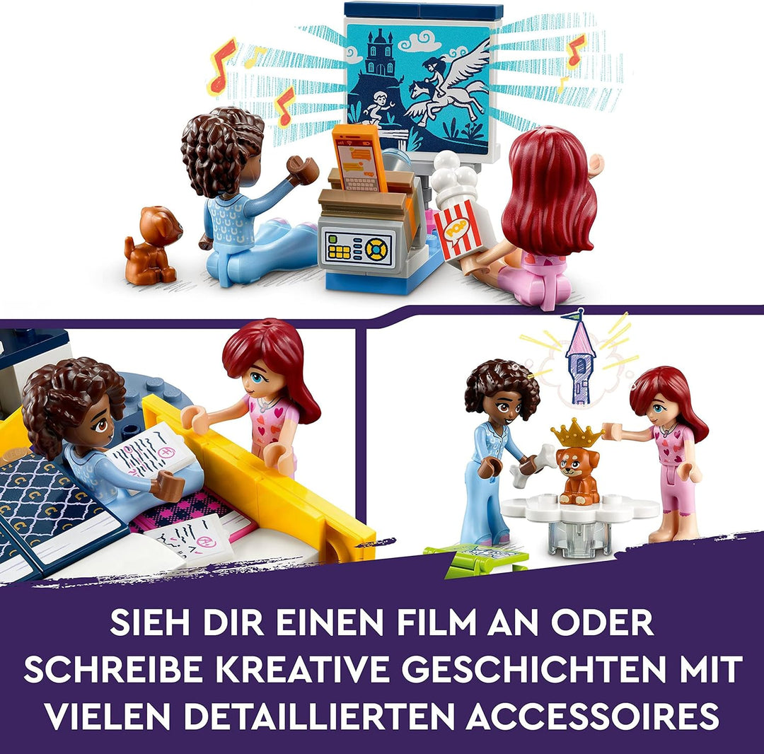 LEGO 41740 Friends Aliyas Zimmer, Spielzeug für Mädchen und Jungen, Übernachtungsparty-Set zum Samme