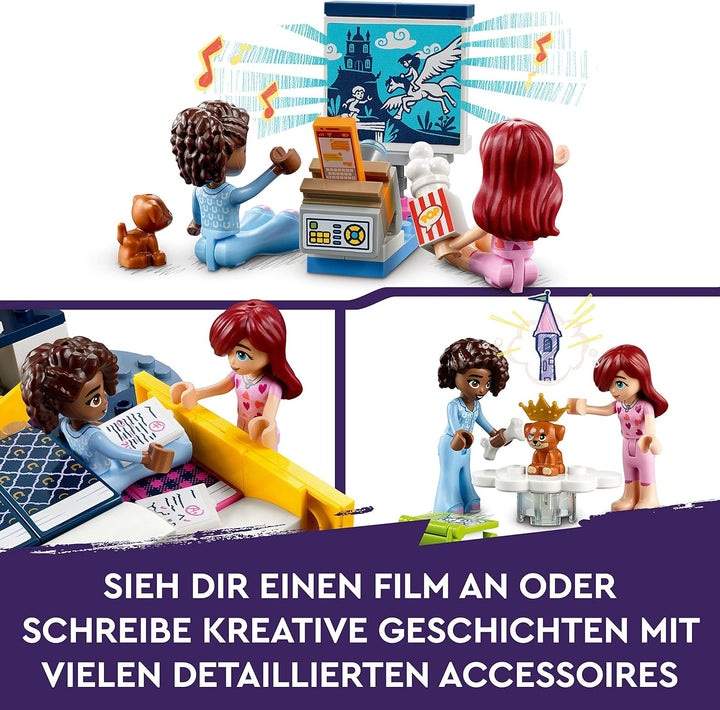 LEGO 41740 Friends Aliyas Zimmer, Spielzeug für Mädchen und Jungen, Übernachtungsparty-Set zum Samme