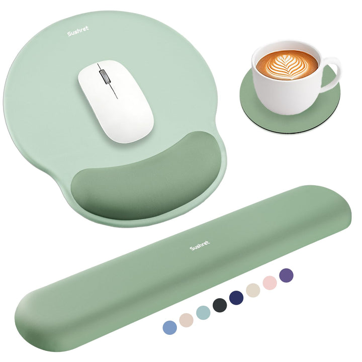 Mauspad & Tastatur Handballenauflage, 3-in-1 Ergonomisches Gel Memory Foam Mauspad mit Handgelenkstü