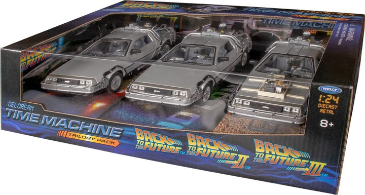 Welly Sammelauto namens DeLorean, bekannt aus der Trilogie Zurück in die Zukunft (Back to the Future