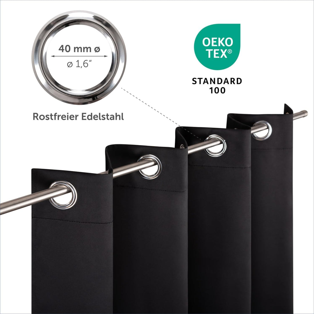 Blumtal 2er-Set Gardinen Verdunklungsvorhänge Blickdicht - Elegante Wärmeisolierende Vorhänge mit Ös