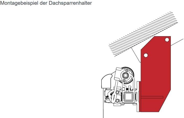 VANA SPP062, Stahl, 1-Stück, weiss, Dachsparrenhalter für Markisen, Adapter für Deckenmontage 150x51
