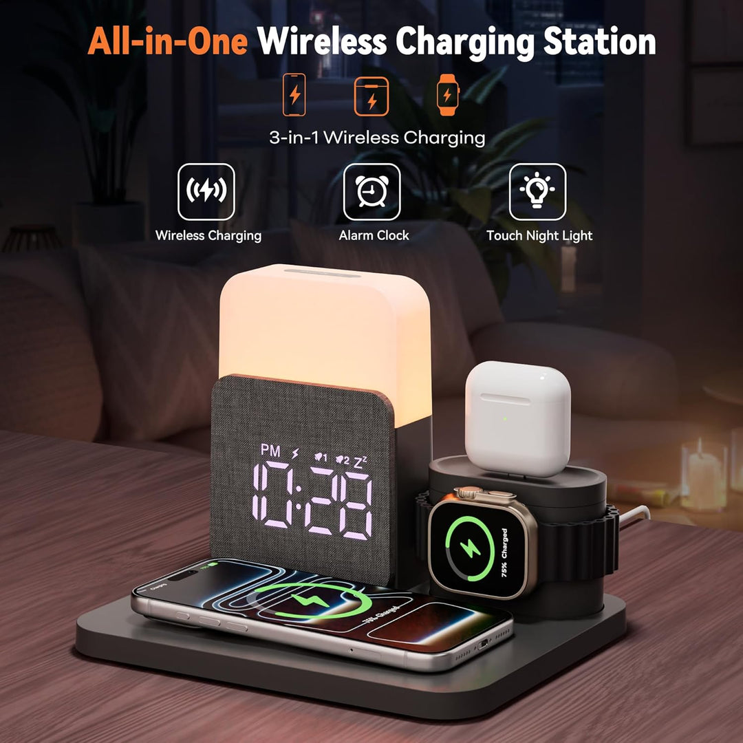 5 in 1 Induktive Ladestation für A-pple Watch und Phone 17/16/15/14-11 Serie und air-pods, 15W Wirel