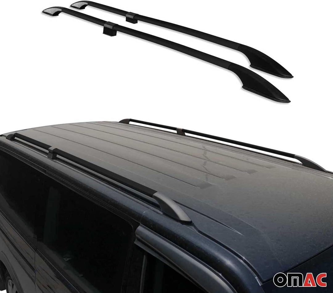 Dachreling Dachgepäckträger kompatibel mit Peugeot Partner Tepee 2008-2018 Alu Schwarz 2X
