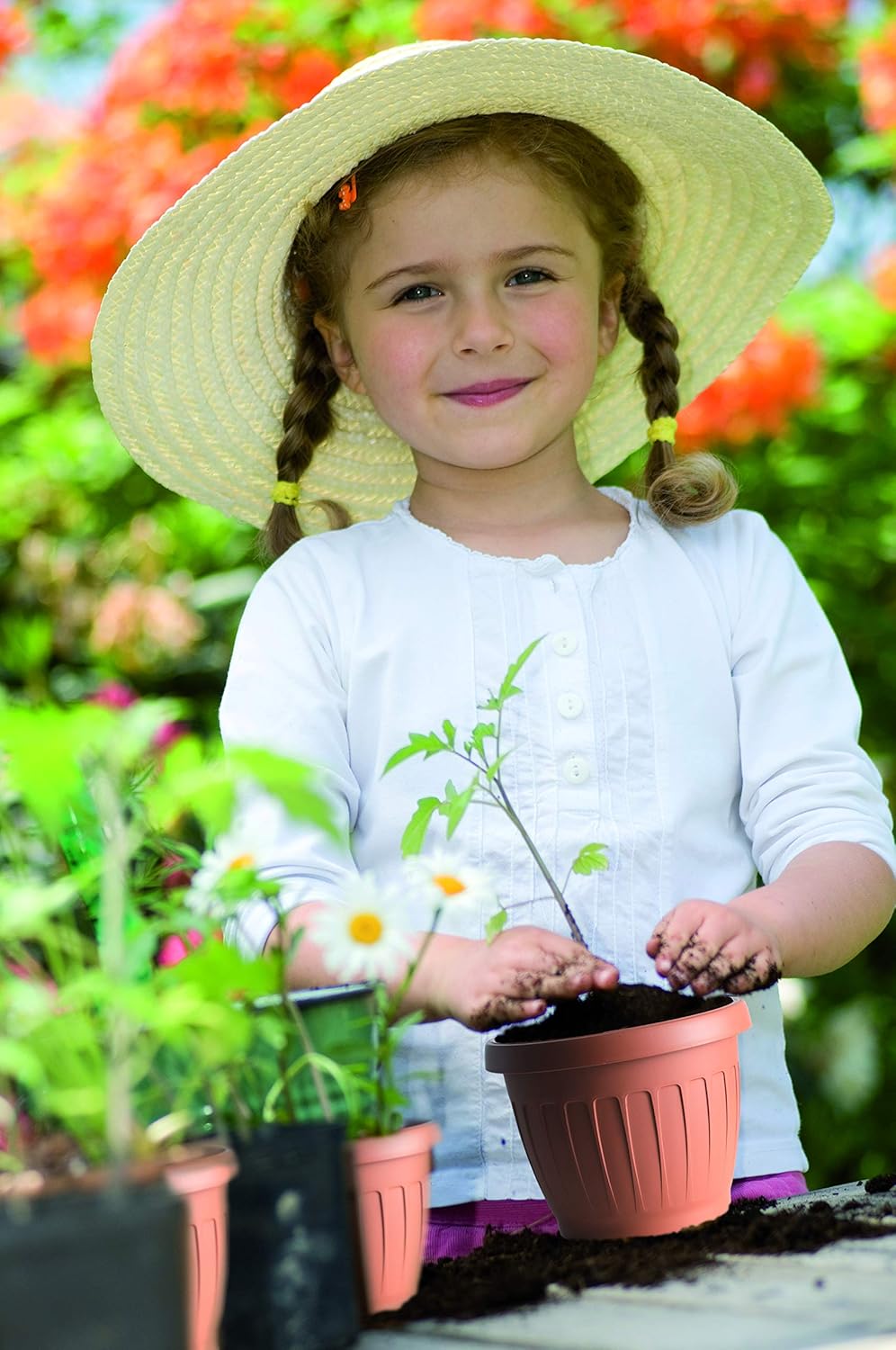 Bama Earth Vase Blumentopf, Kunstharz, Terracotta, 70 cm Terracotta 70 cm, Terracotta 70 cm