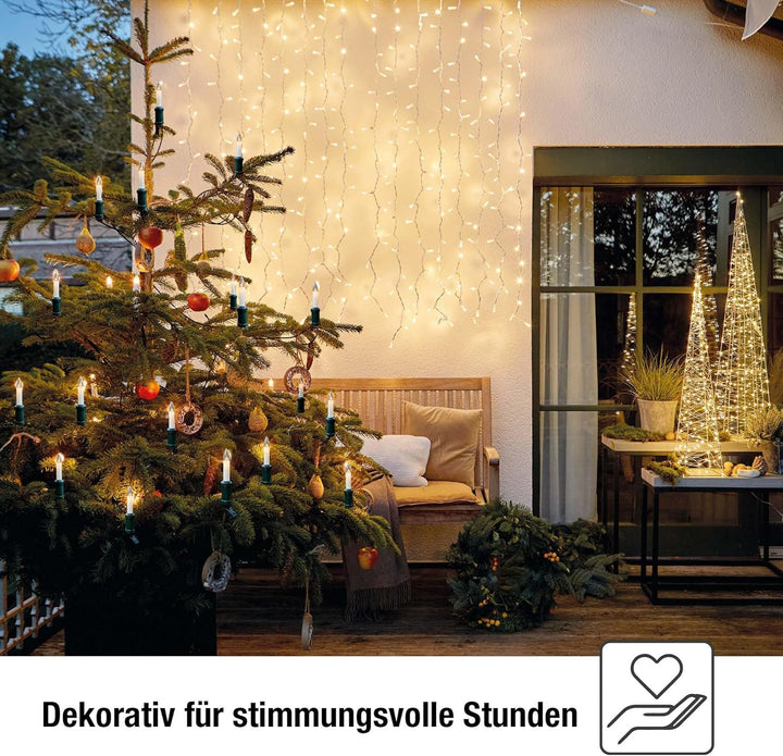 hellum Lichterkette aussen Weihnachten, Lichterkette Weihnachtsbaum Made-in-Germany, 11,2m Lichterke