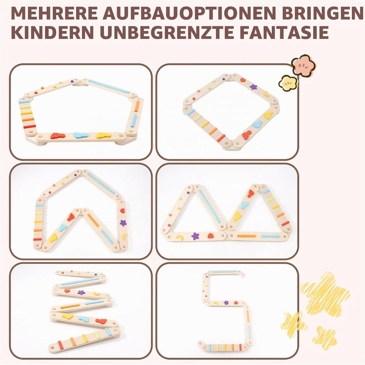 Holz Kleinkinder Schwebebalken Bunte Hindernisstange,Balancierbalken Kinder Montessori Spielzeug für