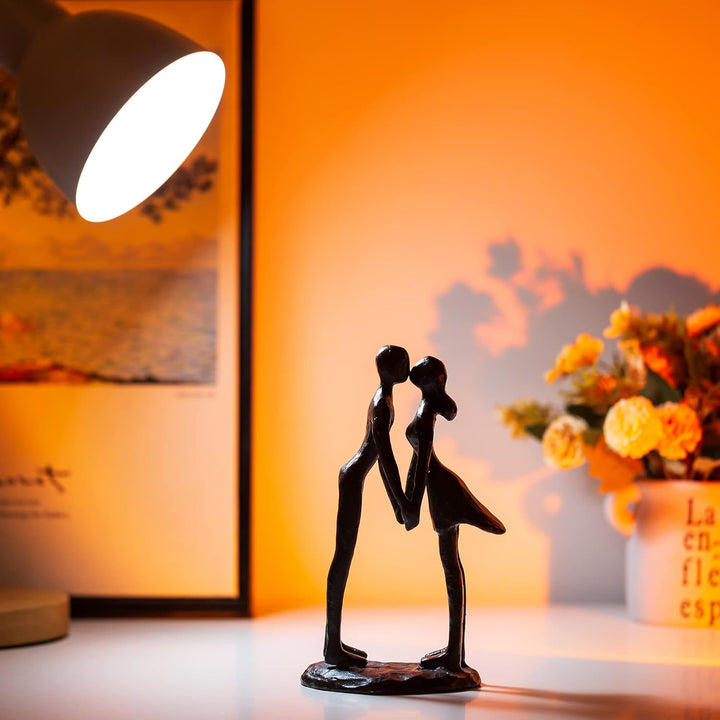 Sziqiqi Paar Skulpturen Gusseisen Geschenk für Jubiläen Hochzeit Kleine Moderne Abstrakte Figur Deko