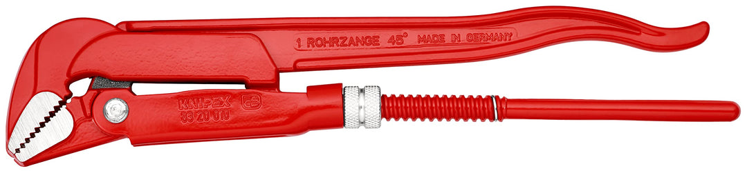 KNIPEX Rohrzange 45 Grad abgewinkeltes Maul, Chrom-Vanadium, rot pulverbeschichtet, 320 mm, 83 20 01