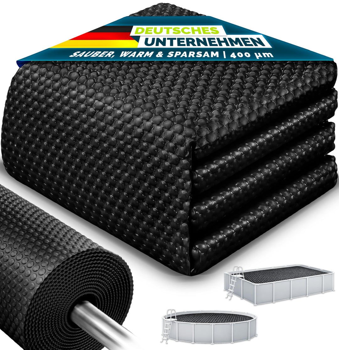 tillvex® Premium Pool Solarabdeckplane 400 µm Rechteckig 800x400 cm | Solarfolie Wärmeplane zuschnei