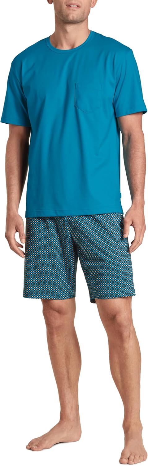 CALIDA Herren Relax Imprint Pyjamaset 46-48 Malibu Blue, 46-48 Malibu Blue