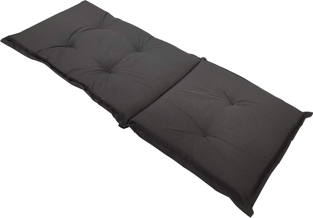 DILUMA Hochlehner Auflage Naxos für Gartenstühle 4er Set 118x49 cm Uni Anthrazit - 6 cm Starke Premi