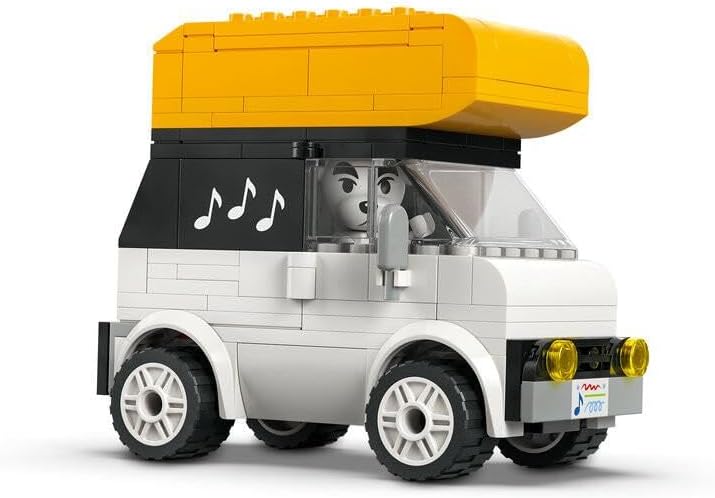 LEGO Animal Crossing K.K. spielt auf dem Festplatz, Bauspielzeug mit Café und Auto aus den Videospie