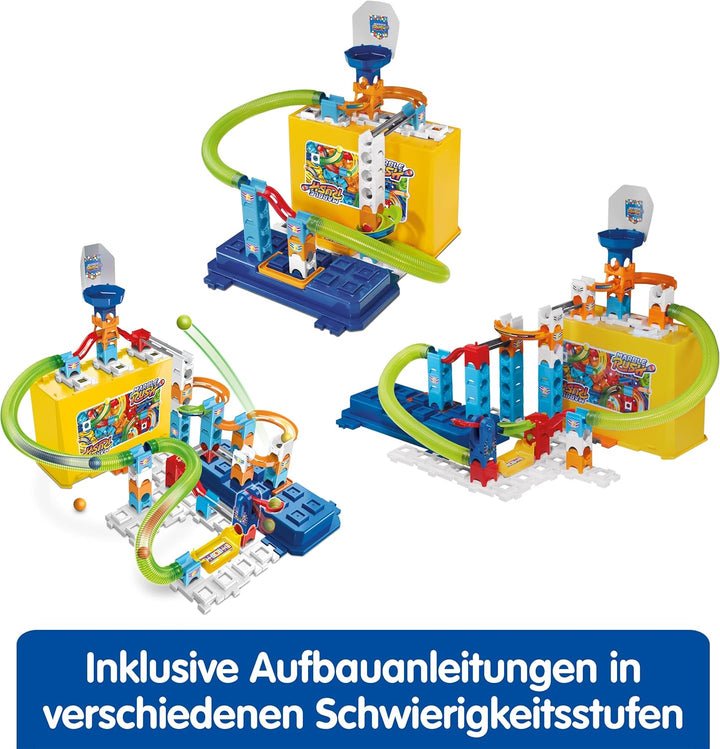 VTech Marble Rush - Build & Store Box Set M400 – Interaktive Murmelbahn mit spannenden Bahnelementen