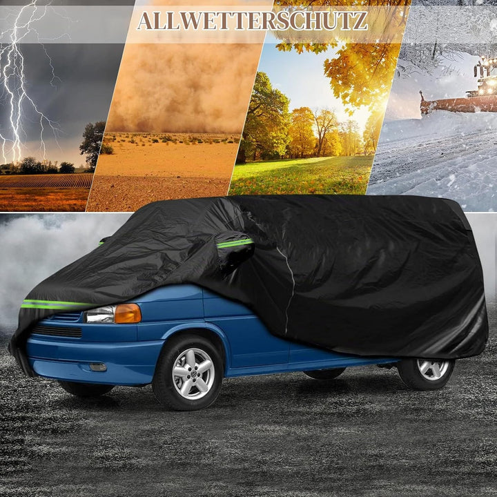 Auto Abdeckung Vollgarage Autoplane für VW Transporter T4 1995-2004, Wasserfest Autoabdeckung Komple