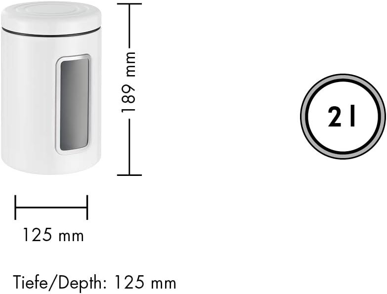 Wesco 321 206-79 Classic Vorratsdose, Rostfreier Stahl, 2 liters, Cool Grey Matt, Cool Grey Matt