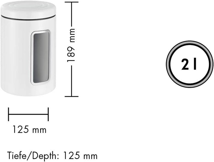 Wesco 321 206-79 Classic Vorratsdose, Rostfreier Stahl, 2 liters, Cool Grey Matt, Cool Grey Matt