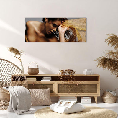 Panorama Bilder auf Leinwand 100x40cm Leinwandbild Frau Pose Tanzen Gross Wanddeko Bild Schlafzimmer