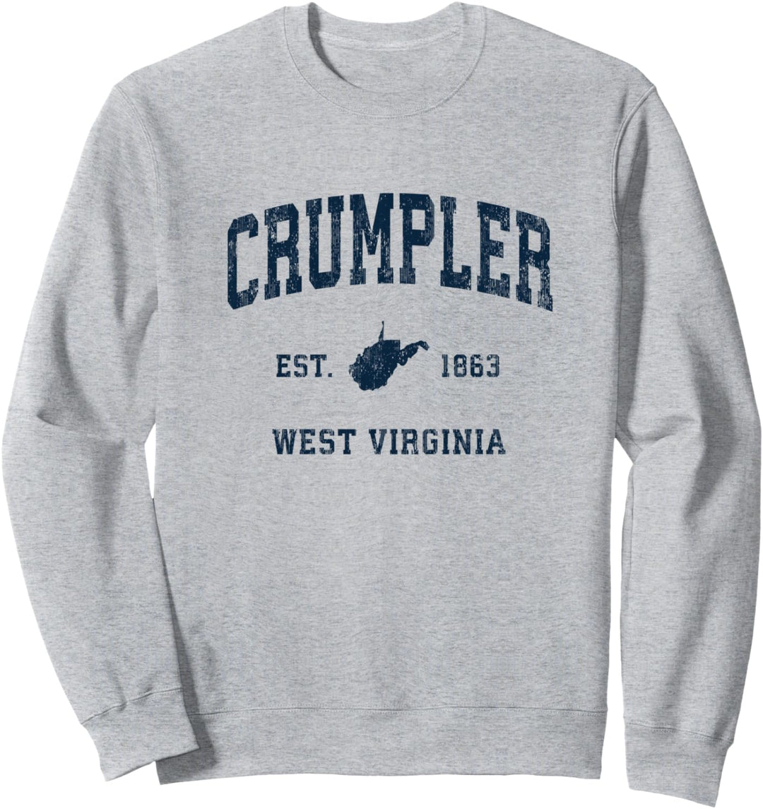 Crumpler West Virginia WV Vintage Athletic Navy Sports Design Sweatshirt