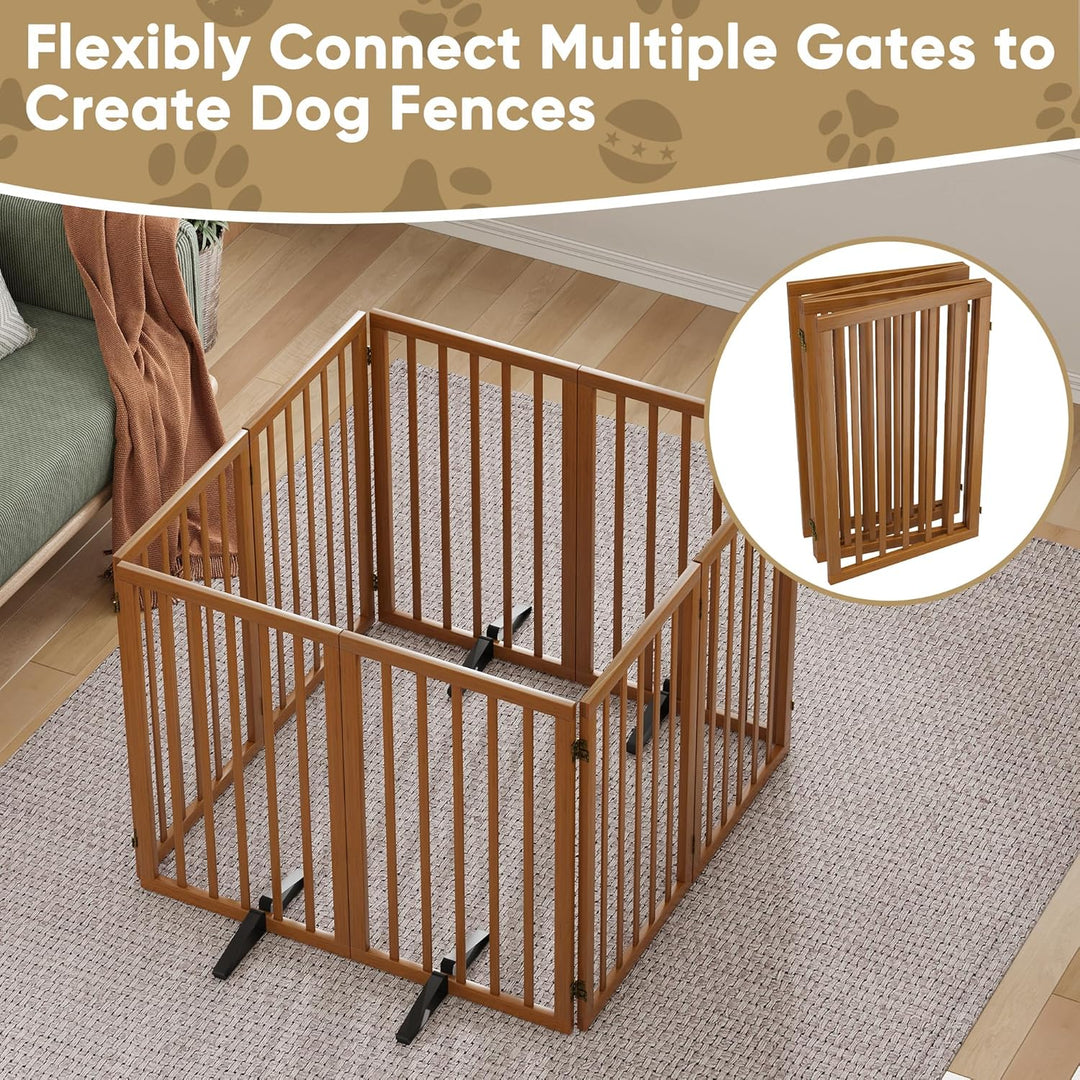 Freistehendes Hundegitter, Faltbares Hundebarriere für Tür,Treppen,Flur,Küche &amp; Schlafzimmer, Freist