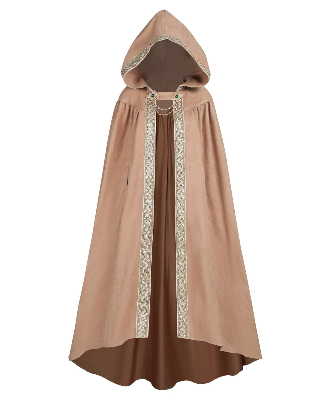 Fiamll Mittelalter Umhang Damen Kapuze Mantel mit Manschette Einfarbige Trenchcoat Renaissance Vampi