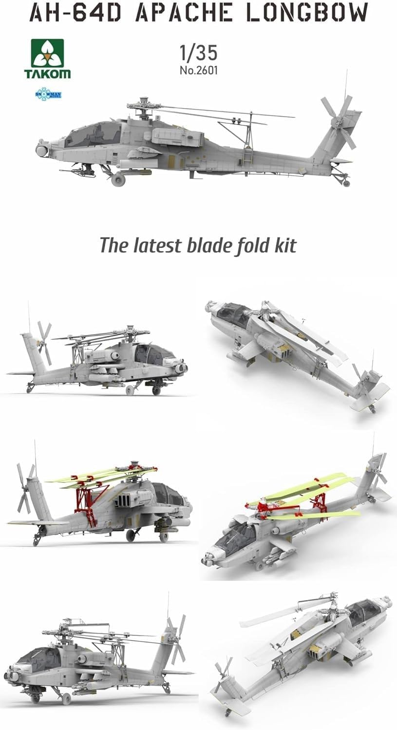 Tacom 1/35 US Army AH-64D Apache Longbow Attack Hubschrauber Kunststoff Modell TKO2601 geformte Farb