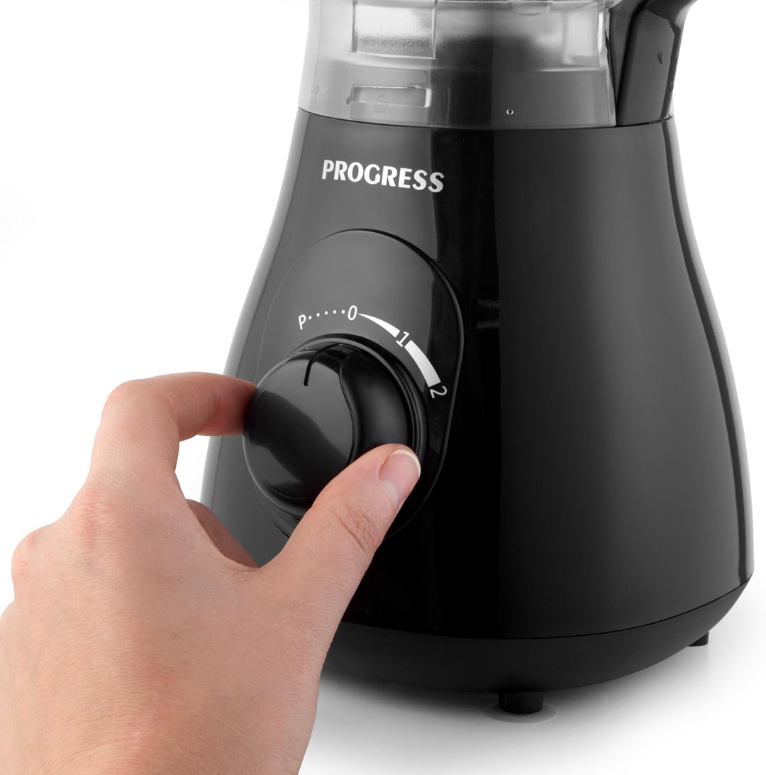 Progress Plastic 1,5L Krugmixer - 2 Geschwindigkeiten & Pulsfunktion, 4-Flügel-Edelstahlklinge, gros