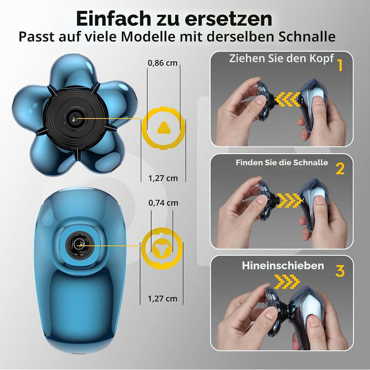 Glatzen Rasierer Herren, Ersatz-Scherkopf für Glatzen Rasierer, Kibiy 6D Ersatzkopf für Kopfrasierer