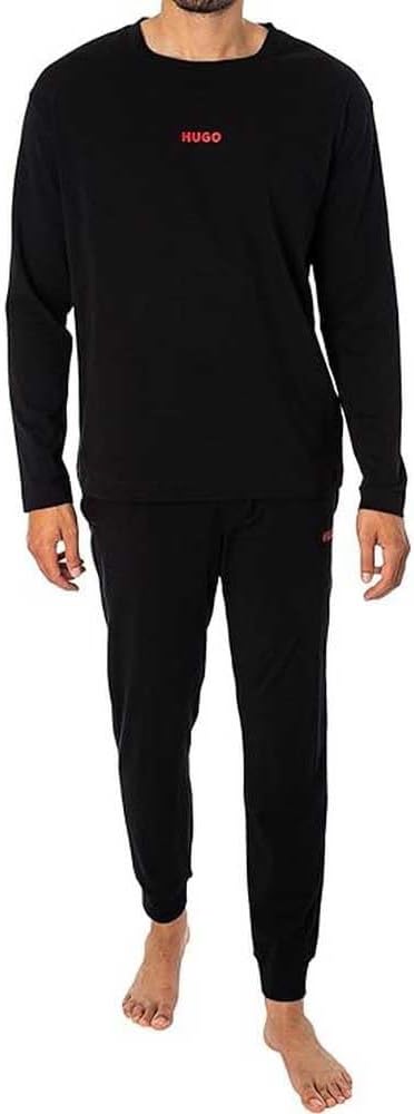 HUGO Herren Linked Ls-Shirt Pyjama Longsleeve S Black1, S Black1