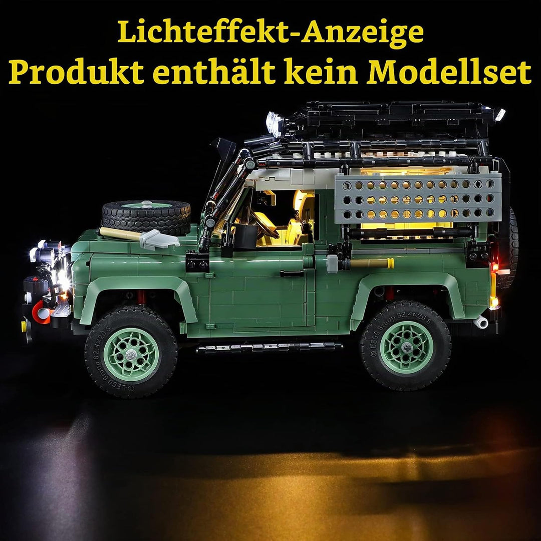 GEAMENT LED Licht-Set Kompatibel mit Lego Klassischer Land Rover Defender 90 (Land Rover Classic Def