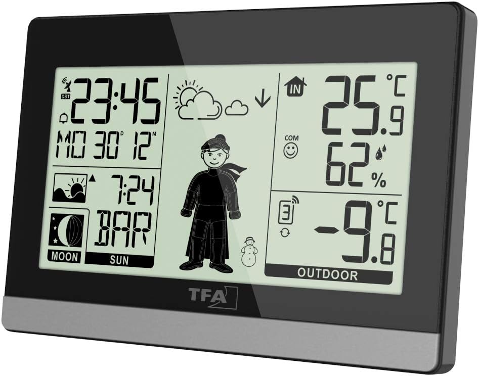 TFA Dostmann Funk-Wetterstation Weather Boy, 35.1159, Aussen-/Innentemperatur, Wettervorhersage, Mon