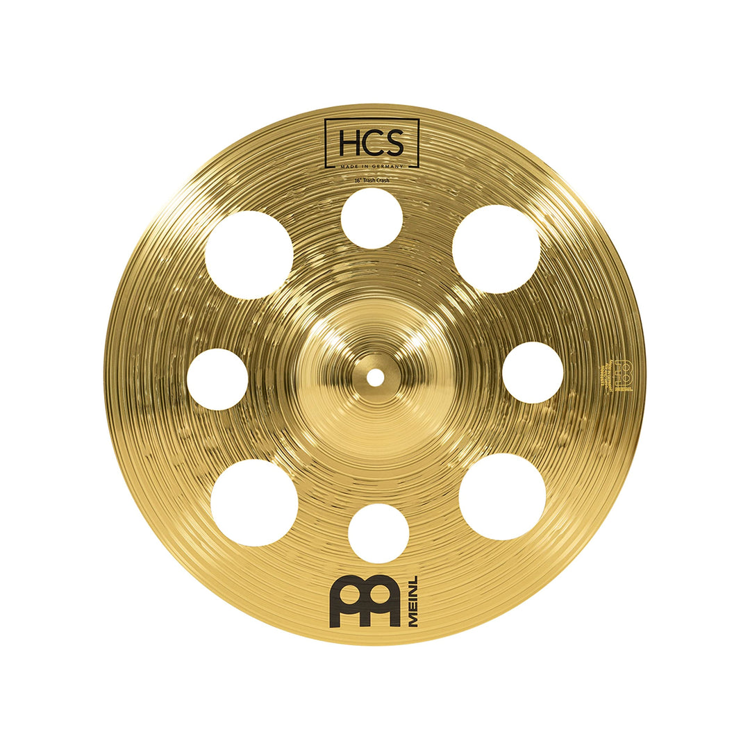 Meinl Cymbals HCS Trash Crash 16 Zoll (Video) Schlagzeug Becken mit Löchern (40,64cm) Messing, Tradi