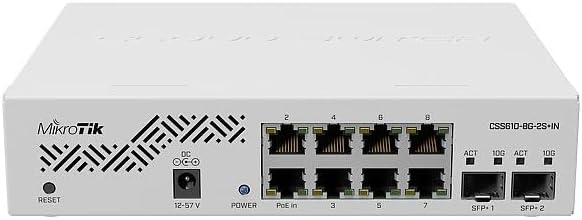 Mikrotik CSS610-8G-2S+in Gigabit Ethernet Netzwerk-Switch (10/100/1000) Ethernet-Verbindung, unterst