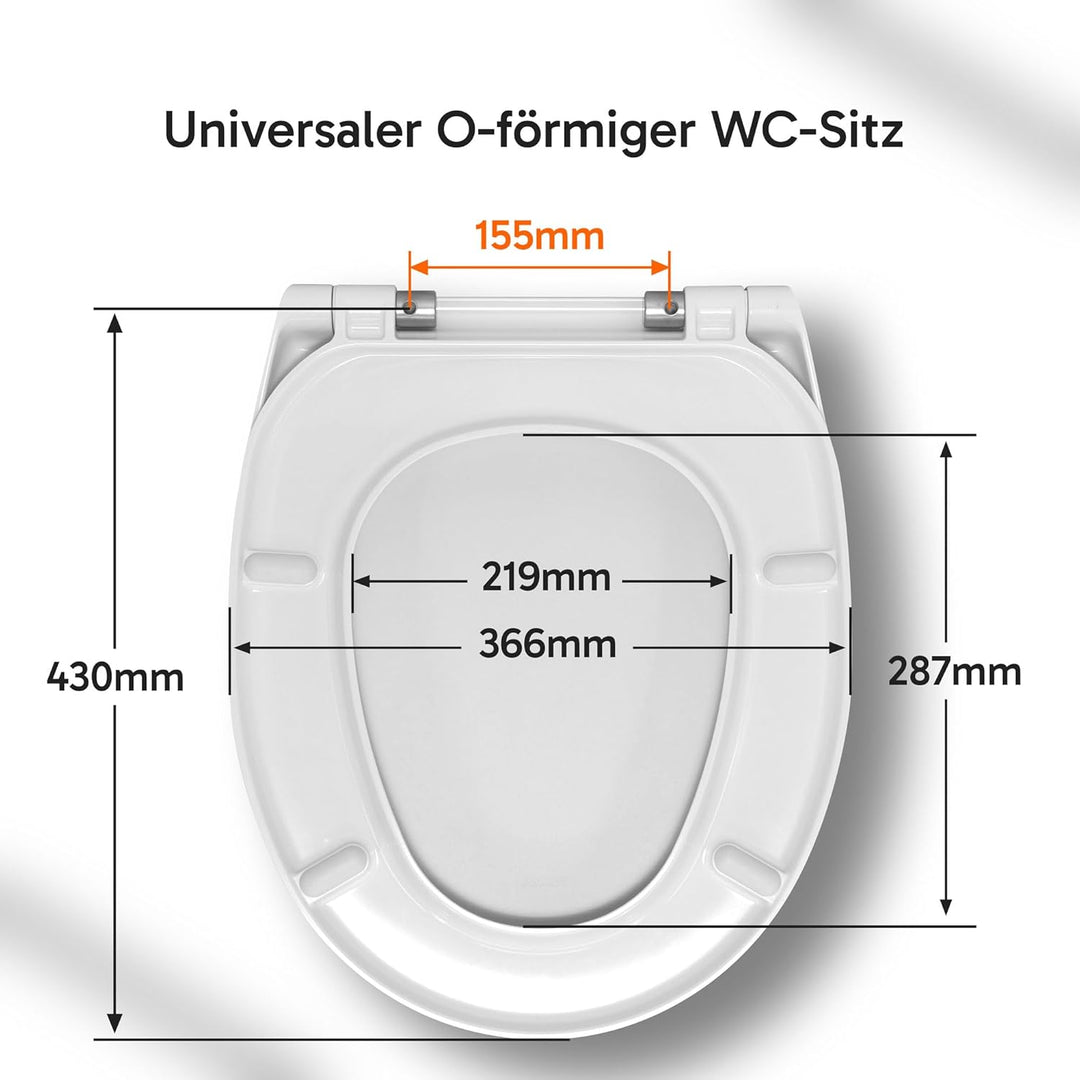 Hochkönig WC-Sitz Weiss – Premium Duroplast mit Softclose & Edelstahl Scharnier – Antibakteriell, ab